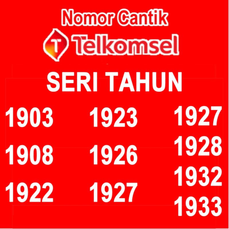 NOMOR CANTIK SIMPATI TAHUN 1903 1908 1922 1923 1926 1927 1928 1932 1933
