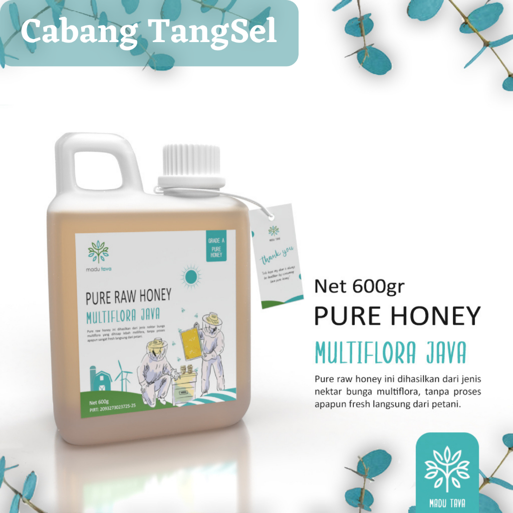 

Madu Murni Asli 600 gr Tava Grade A Nektar Multiflora Java 100% Alami