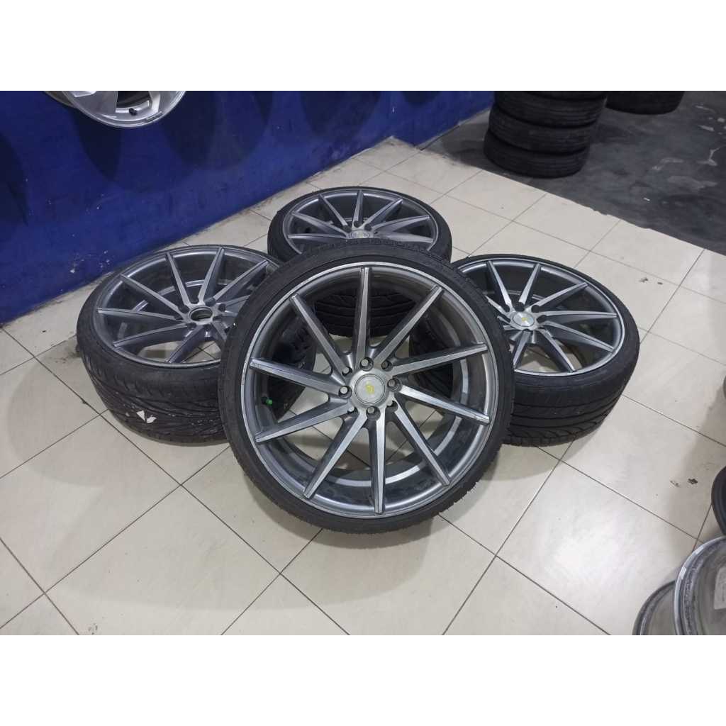 VELG MOBIL RACING MURAH VOSSEN R18X8/9 8X100/114ET38/45GREY + BAN 215 35 R18 SEKEN/BEKAS