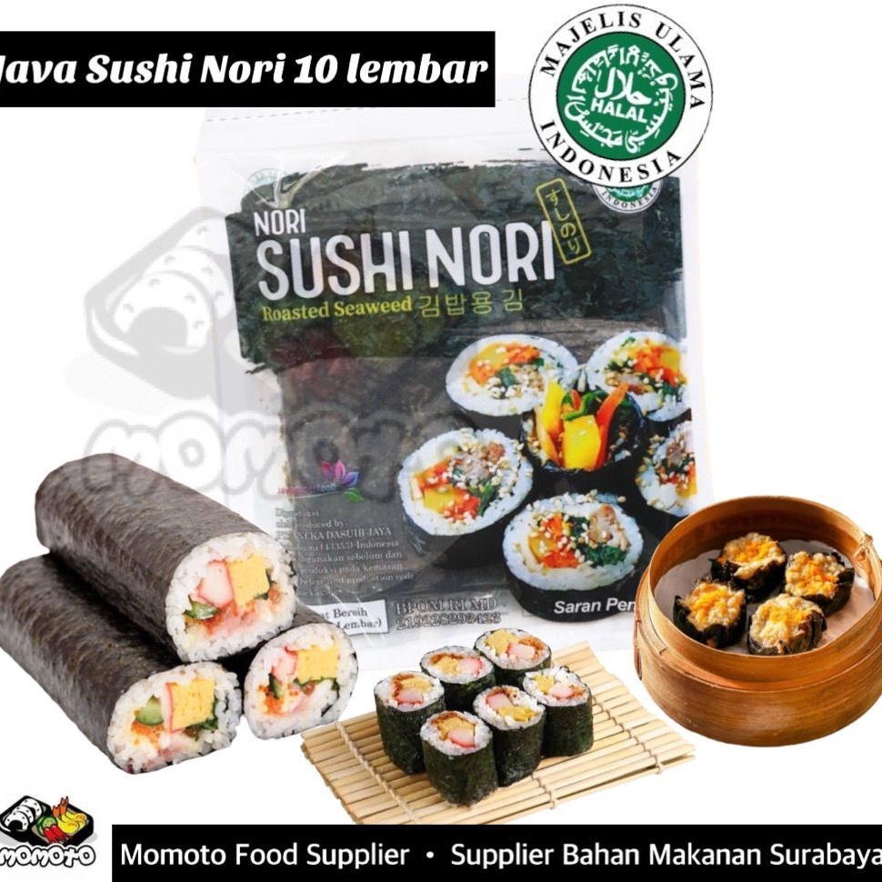 

Belanja Mantap Sushi Nori Java Super food Sheet Gold 1 Lembar Sushi Roasted Rumput Laut Halal MUI