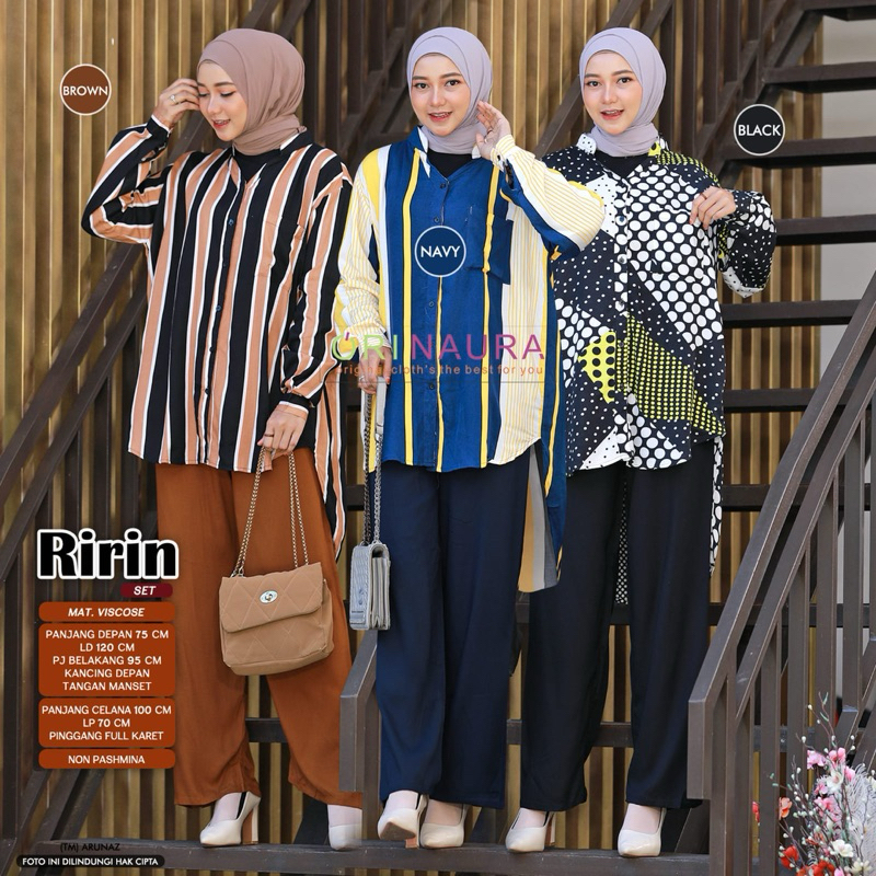 Ririn Set Setelan Wanita Baju Tidur Piyama Original produk by Ori naura