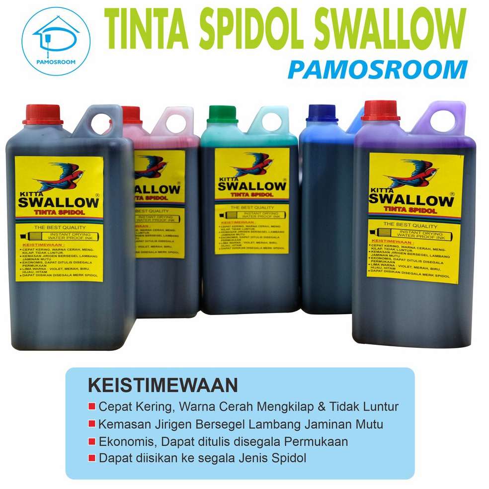 

KODE U3U3 Pamosroom Tinta Spidol Permanent KITTA Swallow Biru Violet