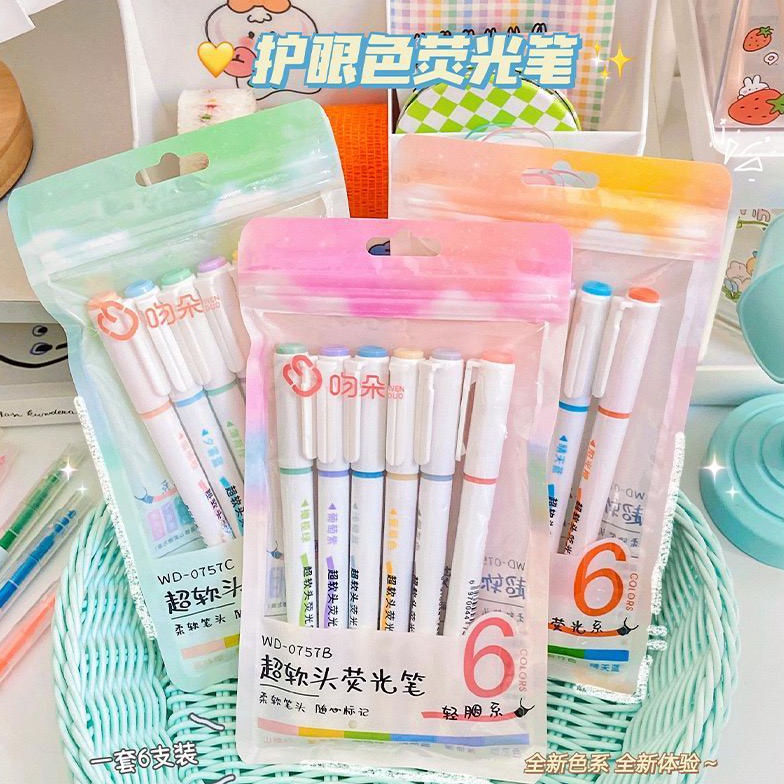 

ART O86U randomstuff Pena Stabilo Highlighter Putih Aesthetic Macaron Molandi Warna Lembut Berkualitas 2 in 1 Sketch Colorful Marker Pen Art Painting Spidol Pastel Cat Warna Ringan Stationary Kit