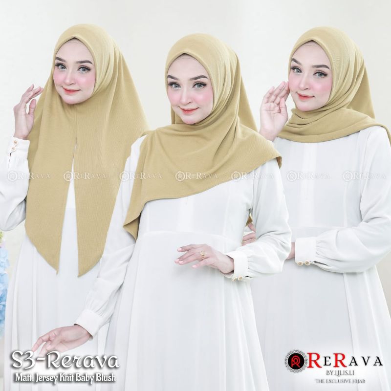 Jilbab segitiga instan Jersey knit by rerava hijab wanita muslim dewasa
