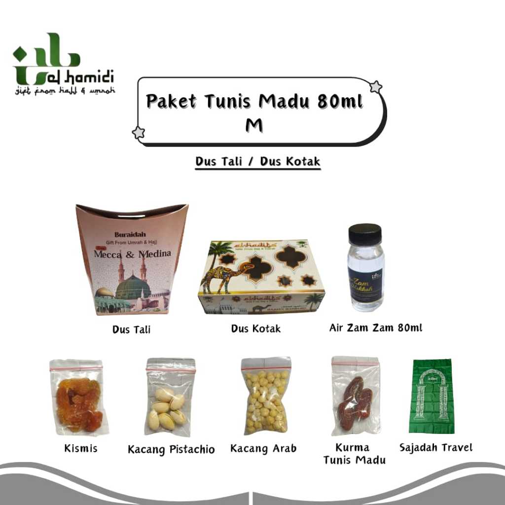 

paket oleh oleh haji dan umroh murah kurma tunisia madu air zamzam 80ml oleh-oleh haji dan umroh