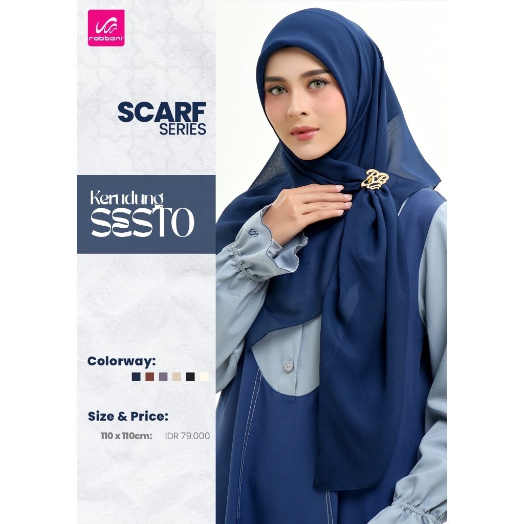 DISKON RABBANI ORI - Kerudung Segiti empat Sesto | HIjab Segiempat | Kerudung segitiga | Segitiga Ra