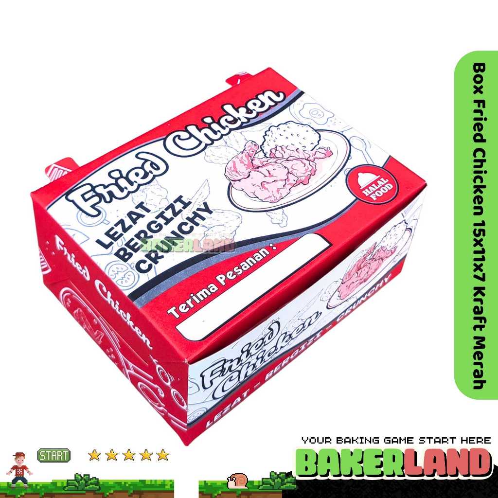 Box Fried Chicken Motif / Dus Fried Chicken / kardus Fried Chicken / Box Ayam Goreng / Kemasan Fried