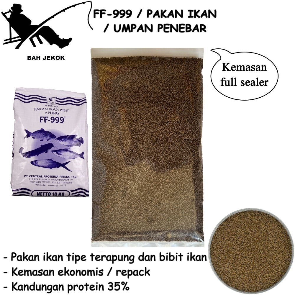 Pelet FF-999 Pakan Ikan Lele Mas Nila Gabus dll di kolam & Akuarium