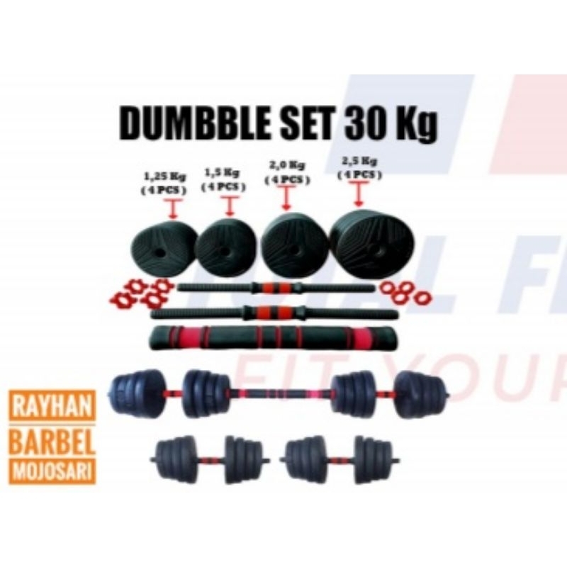 Barbel/dumbell 30kg set