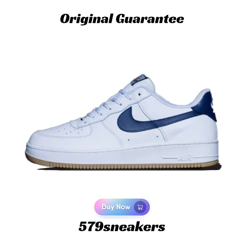 Sepatu Sneakers Pria Nike Air Force 1 Low White Navy Gum Original - Nike Air Force Original