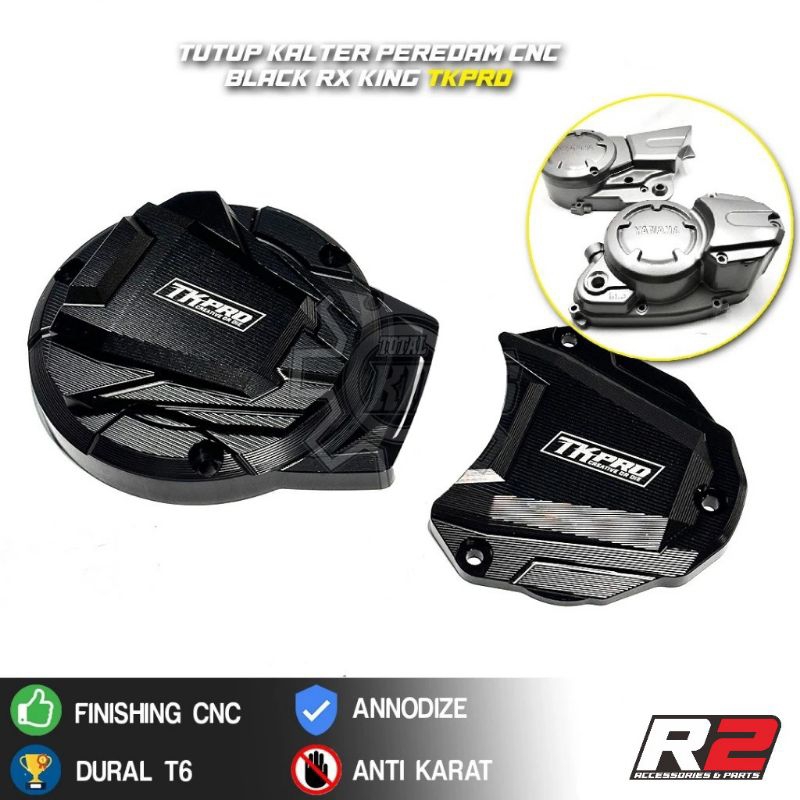 TUTUP BAK KALTER RX KING KANAN KIRI 1 SET BAK ROBOT CNC TK PRO ANNODIZE HITAM