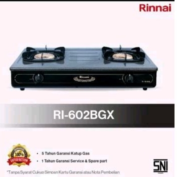 kompor gas rinnai RI 602 BGX kompor gas 2 tungku rinnai RI 602 bgx