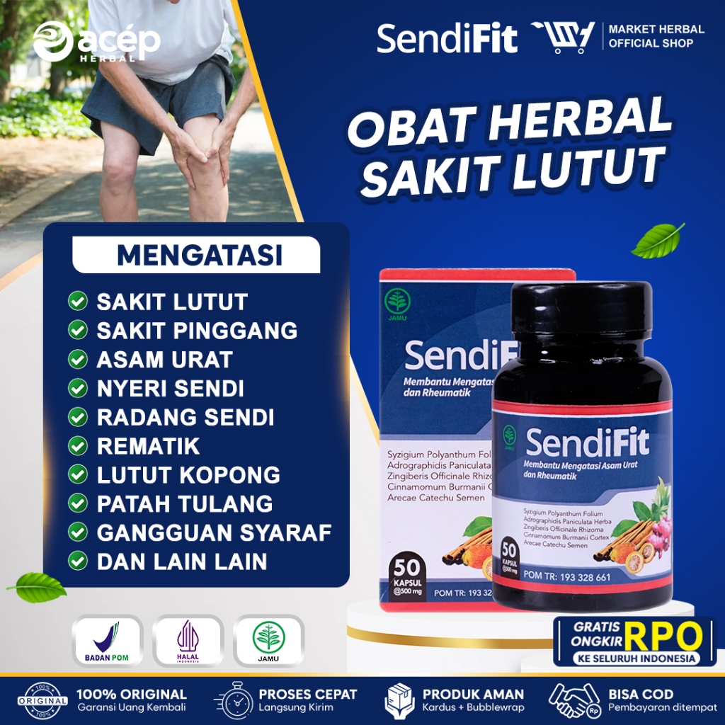 SendiFit Original - Obat Sakit Lutut Sakit Pinggang Asam Urat Nyeri Sendi Radang Sendi Osteoporosis 