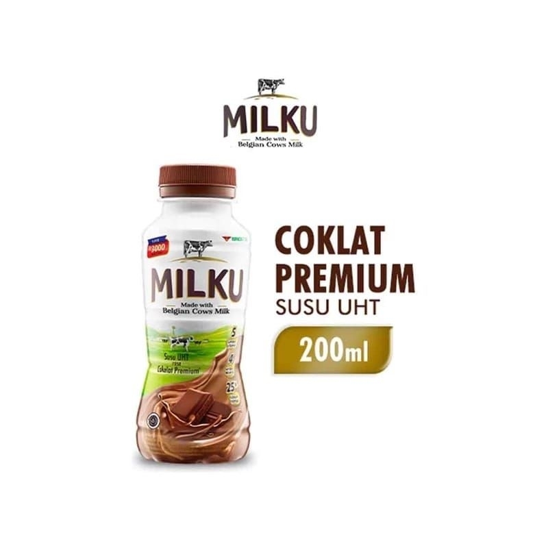 

MILKU 200ML SUSU UHT COKELAT STRAWBERRY ORIGINAL BELGIAN COW COKLAT 1 DUS ISI 12 PCS