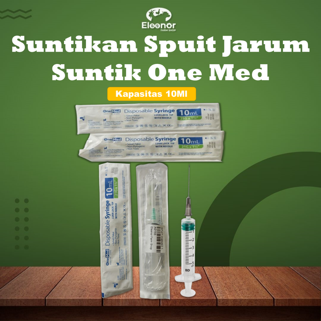 Suntikan Spuit Kapasitas 10Ml Jarum Suntik One Med Alat Suntik Hewan