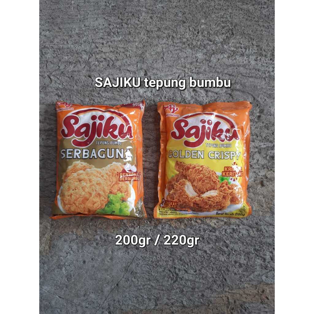 

SAJIKU TEPUNG BUMBU SERBAGUNA 220 GRAM / GOLDEN CRISPY 200 GRAM KRIUK RENYAH