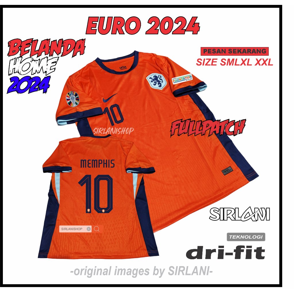 JERSEY BOLA BELANDA HOME AWAY EURO 2024 HOLAND