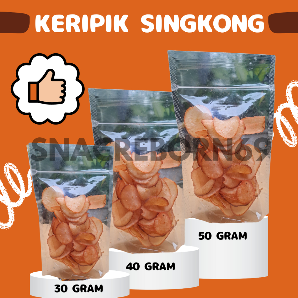 

[KEMASAN EKONOMIS] Keripik Singkong Pedas Balado 40 gram Termurah Terenak