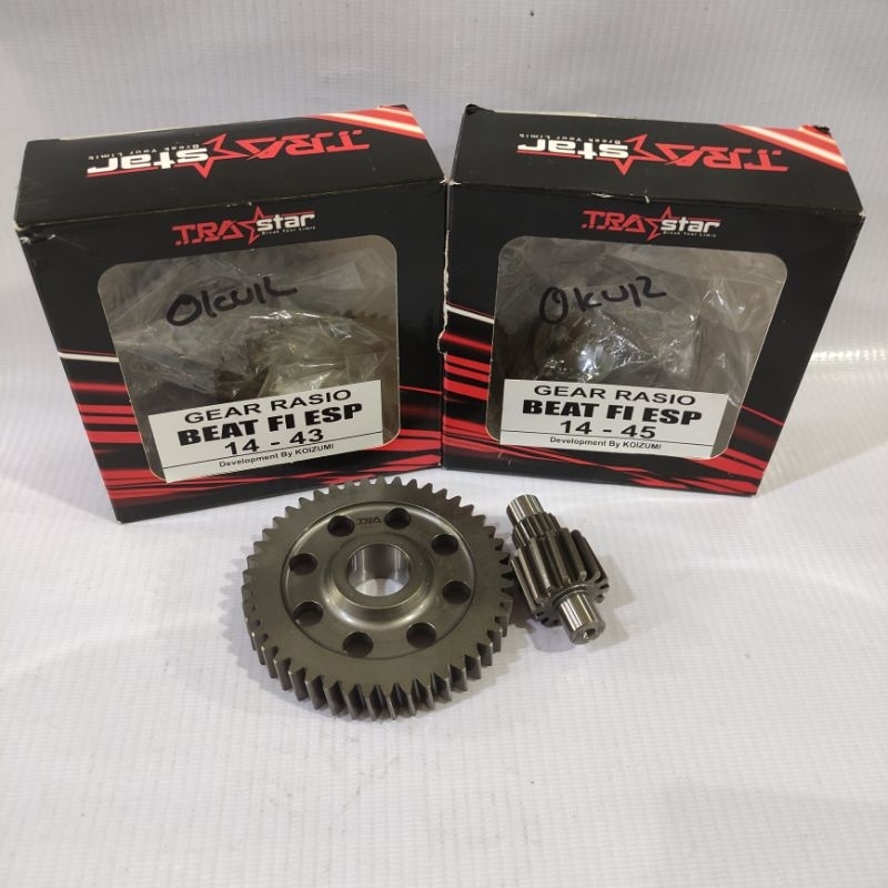 GEAR RASIO GIGI RASIO TRASTAR RACING BEAT ESP SCOOPY ESP VARIO 110 ESP BEAT FI SCOOPY FI 14/43 14/45