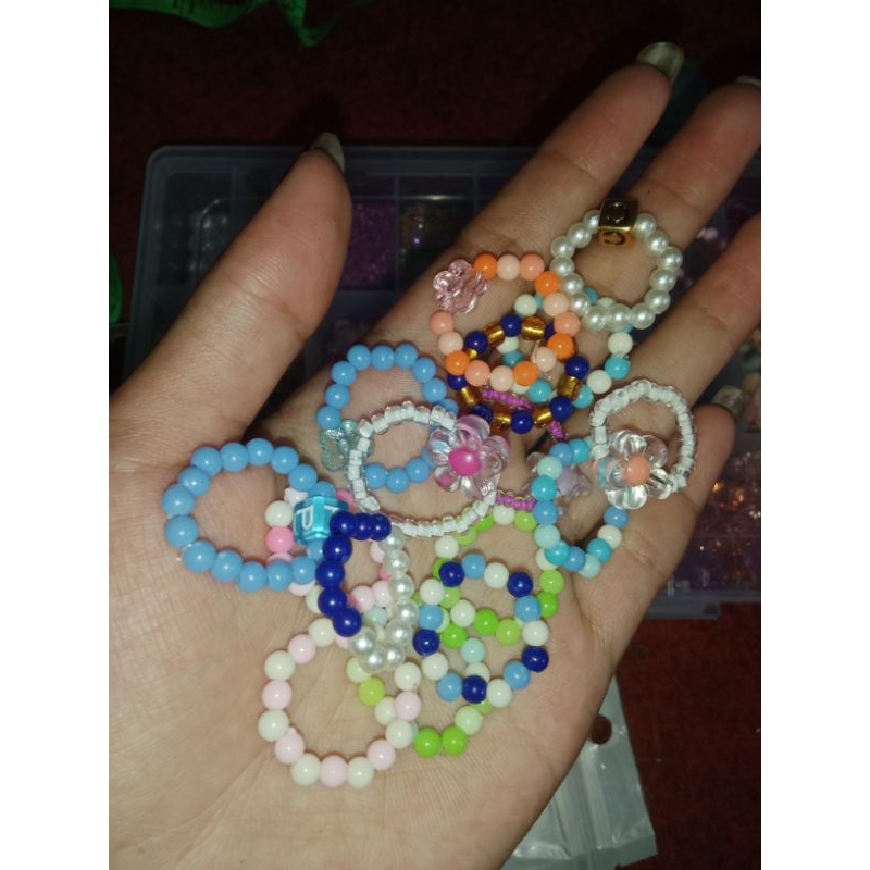 cincin manik korea mix isi 6pcs