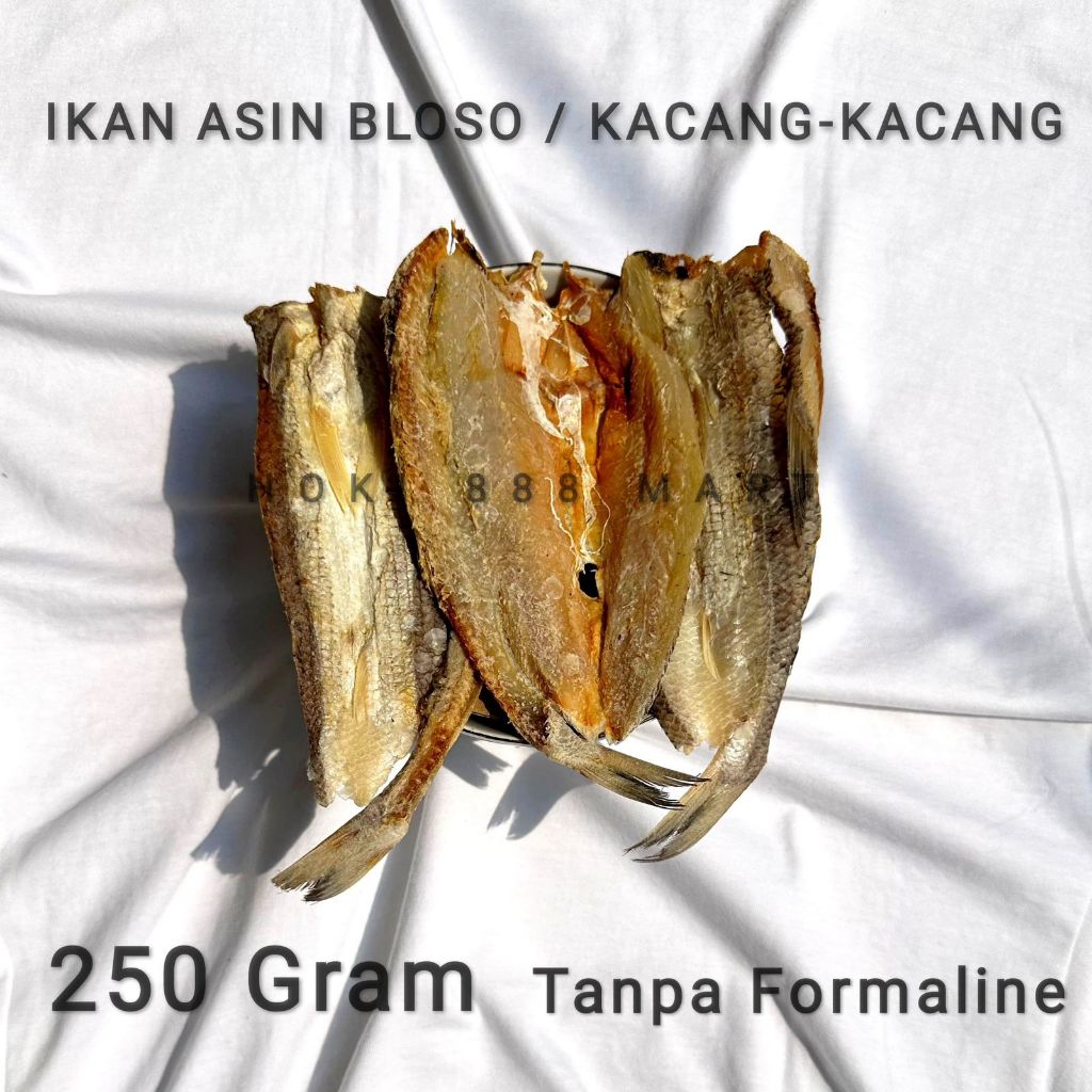 

Ikan Asin Bloso Kacang kacang 250g / Ikan asin Belah / COD