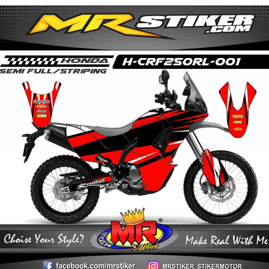 STICKER DECAL CRF RALLY TERBARU ELEGANT DESIGN