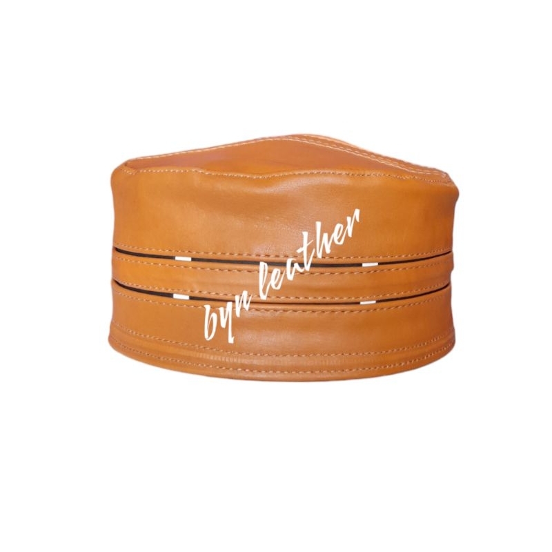 Peci Muslim Kulit Asli Kopeah Haji Peci Kulit