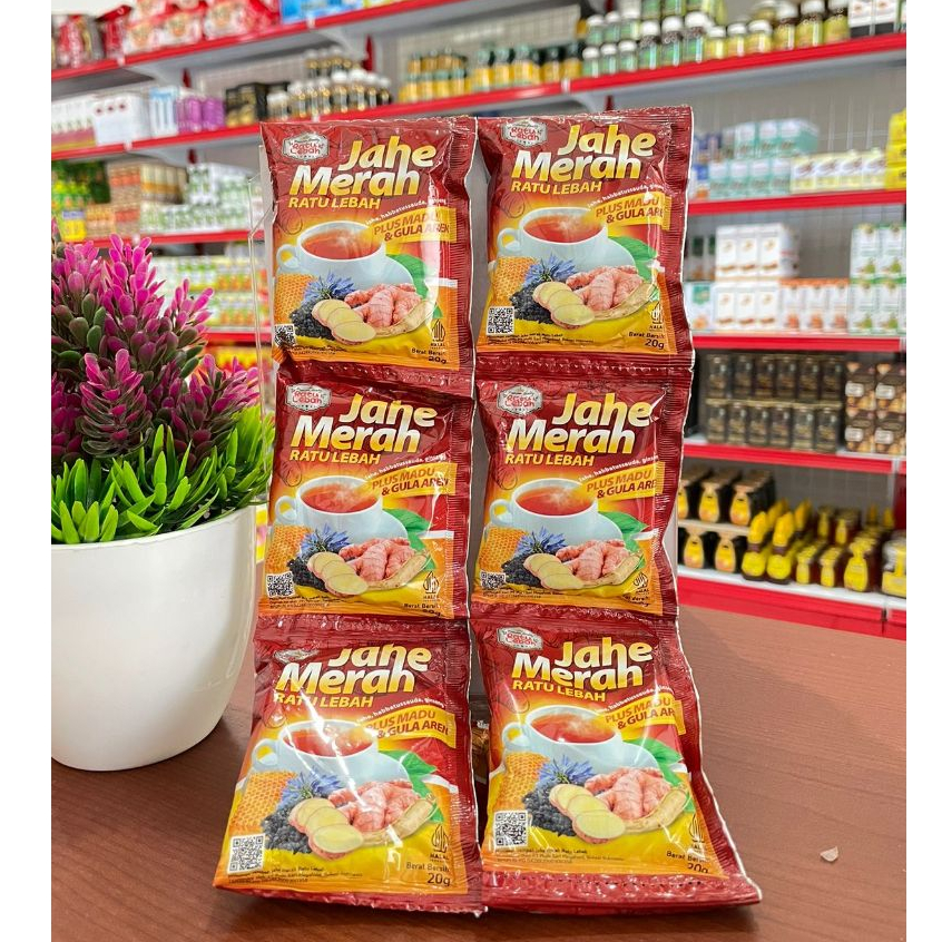 

Jahe Merah Ratu Lebah Super 20gram | Habbatussauda Ginseng Plus Madu & Gula Aren