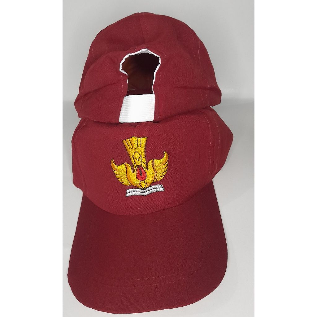 Topi SD Merah polos