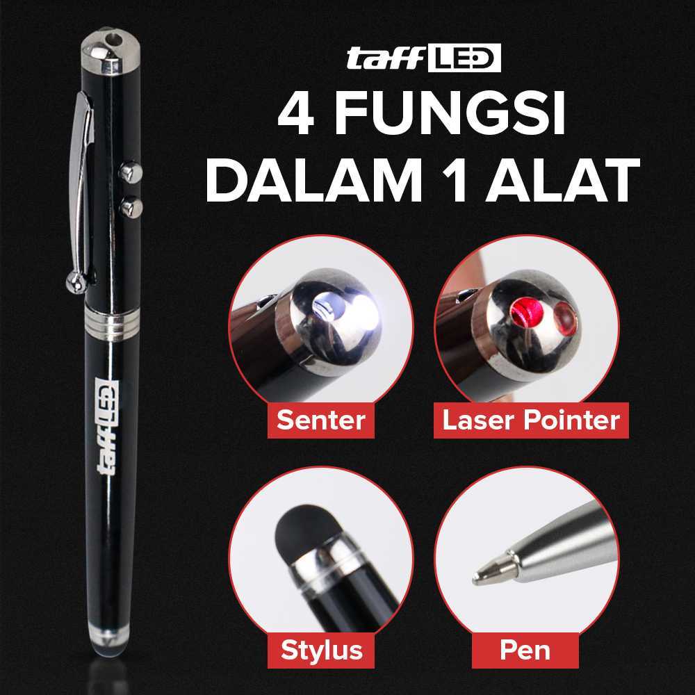 

Pulpen Multifungsi 4 in 1 Senter + Laser Pointer + Pen + Stylus