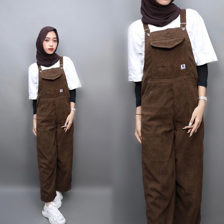 Berkualitas StiegoVol 2 Overall corduroy wanita Celana Kodok Overal