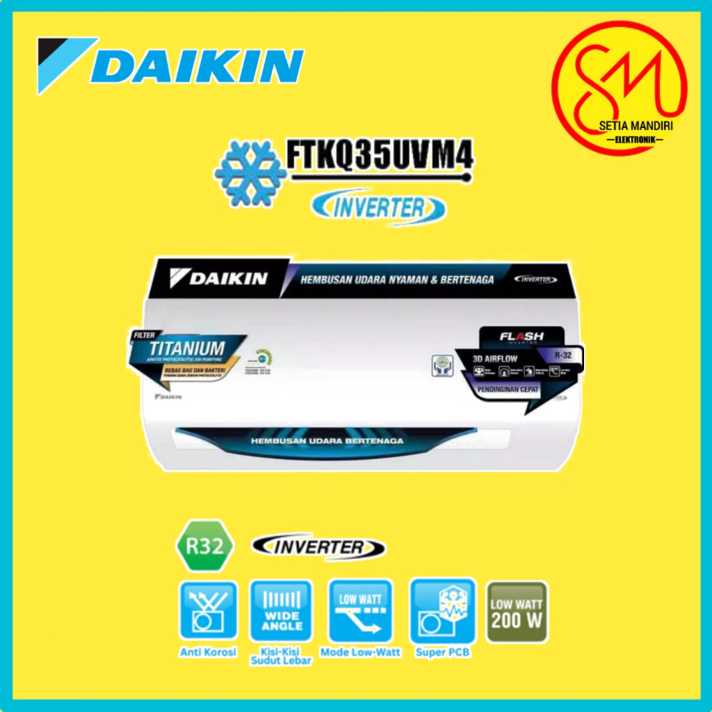 DAIKIN  AC Split Inverter FTKQ35UVM4 1,5 pk 35UVM