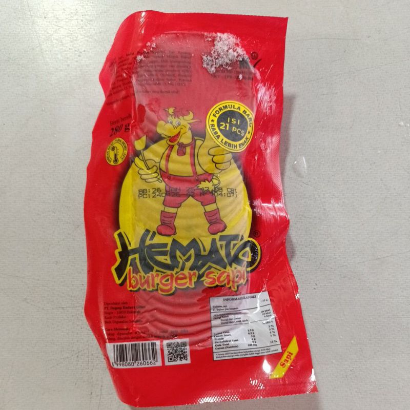 

Hemato burger sapi 280 gr