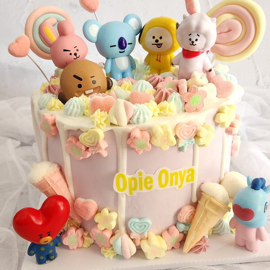 KUE ULANG TAHUN TEMA BT21/ BTS