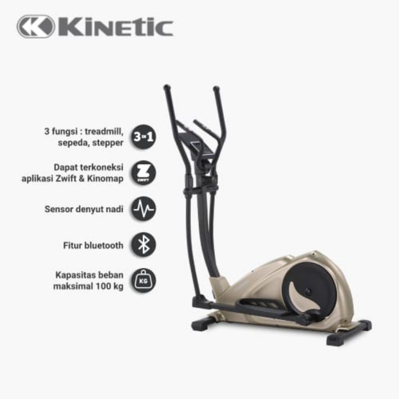 Kinetic 615EZH Sepeda Statis Elliptical - Hitam/Gold