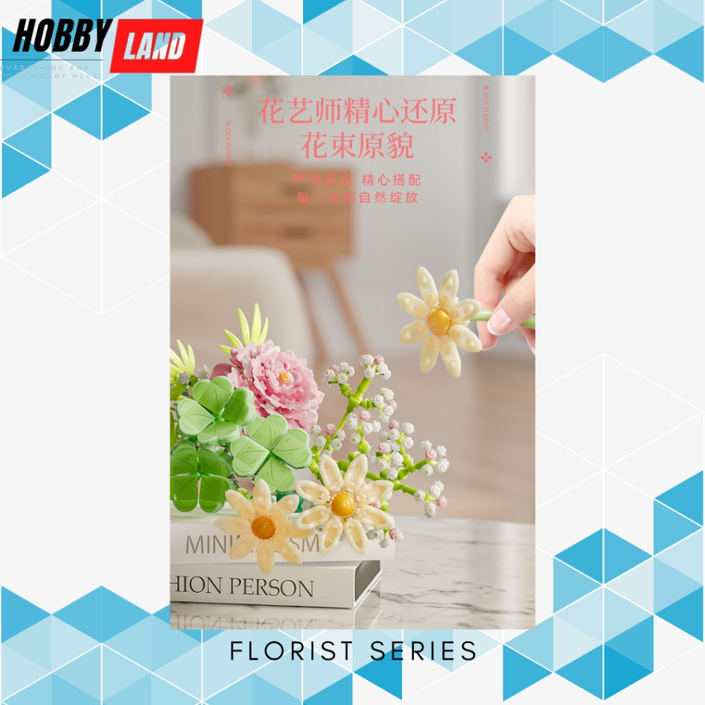 Mainan Brick Sembo Block Flower Bunga Florist Series 611051, 611052