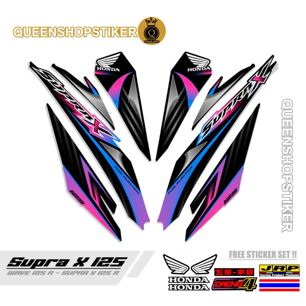 STRIPING SUPRA X  125 R NEW MOTIF 19 / STIKER SUPRA X 125 R / STRIPING MOTOR VARIASI / STICKER VARIA