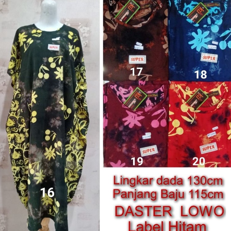Harga Grosir Daster Kalong Lowo Kencana Ungu label Hitam