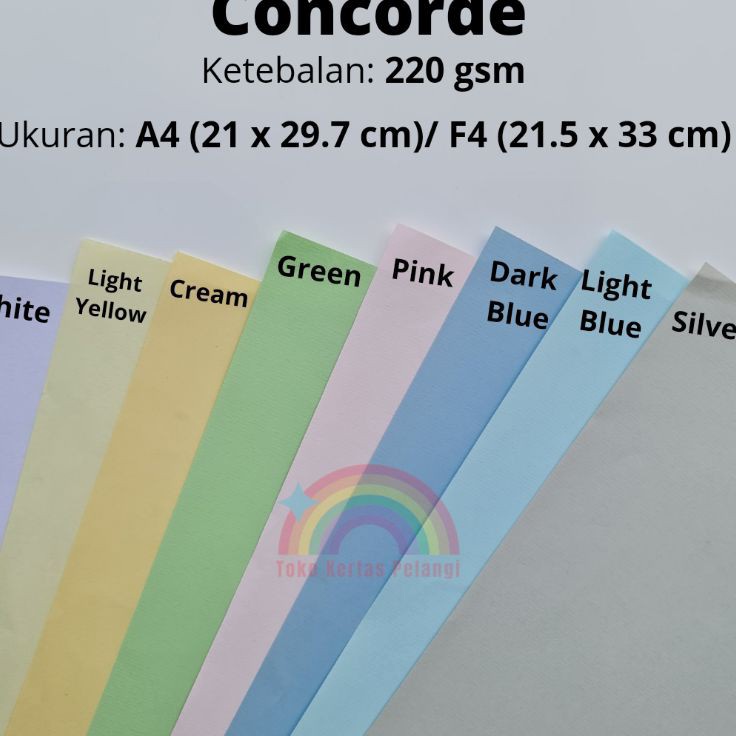 

Best Style Kertas Karton Concorde 22gsm isi per 5 pcs ukuran A4 F4