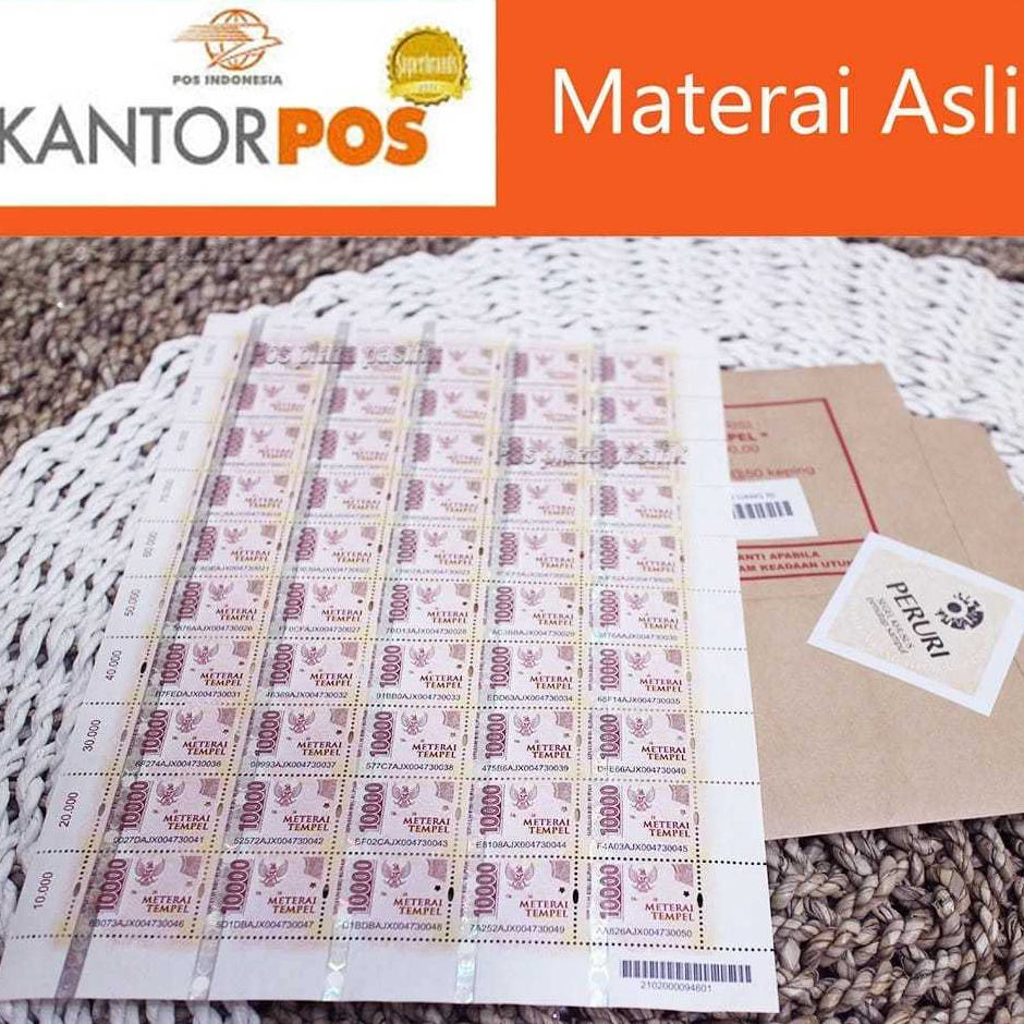 

Borong Hemat Materai 1 Asli Kantor Pos Meterai Matrai Perangko 1 pcs