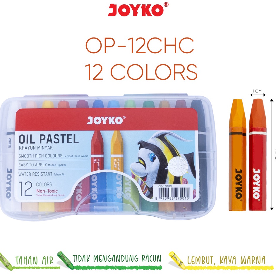 

Pasti Kekinian Krayon 12 Warna Oil Pastel Joyko OP12CHC