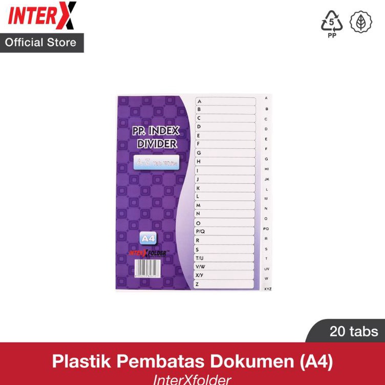 

Murah Terkini pembatas buku binder A4 divider abjad huruf AZ