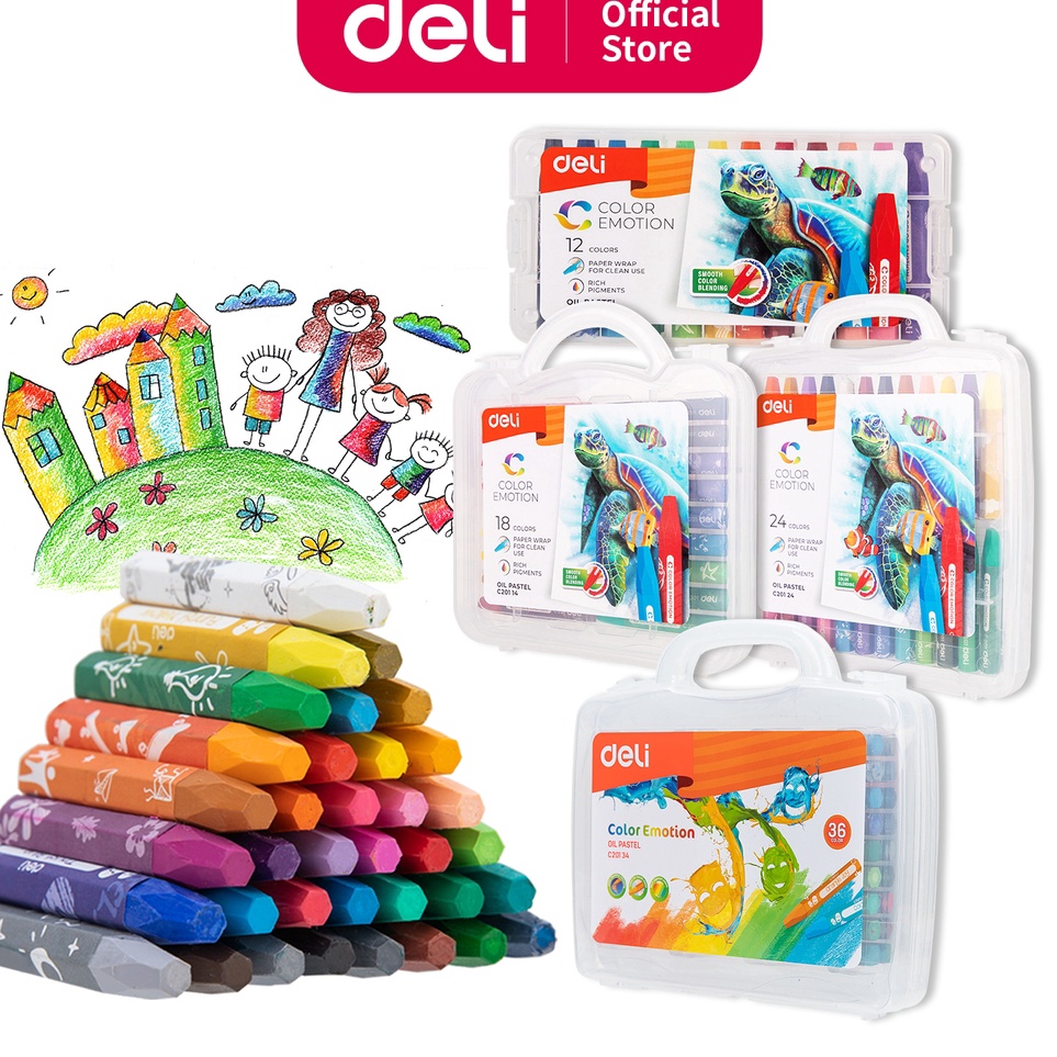 

Ready Menarik Deli Oil Pastel Crayon 122436 Warna cerah sempurna tidak beracun EC214