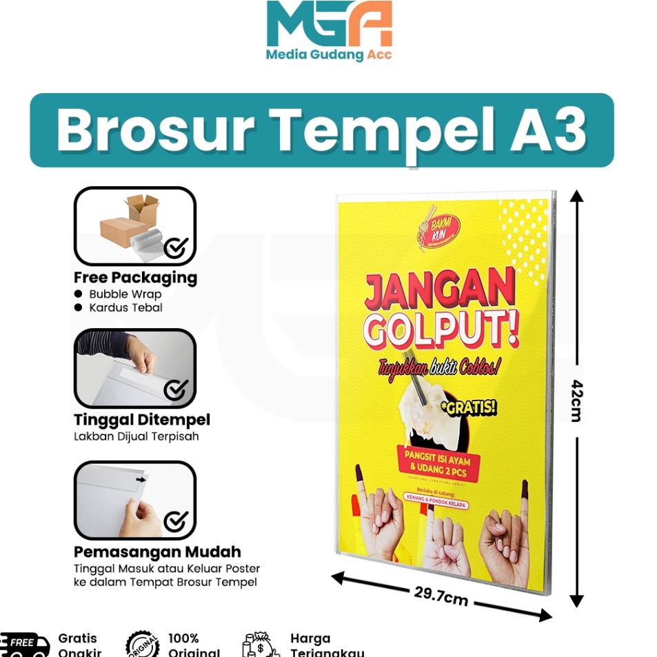 

Top Product Tempat Brosur Tempel A3 Tempat Poster Tempel Dinding Akrilik Sign Holder