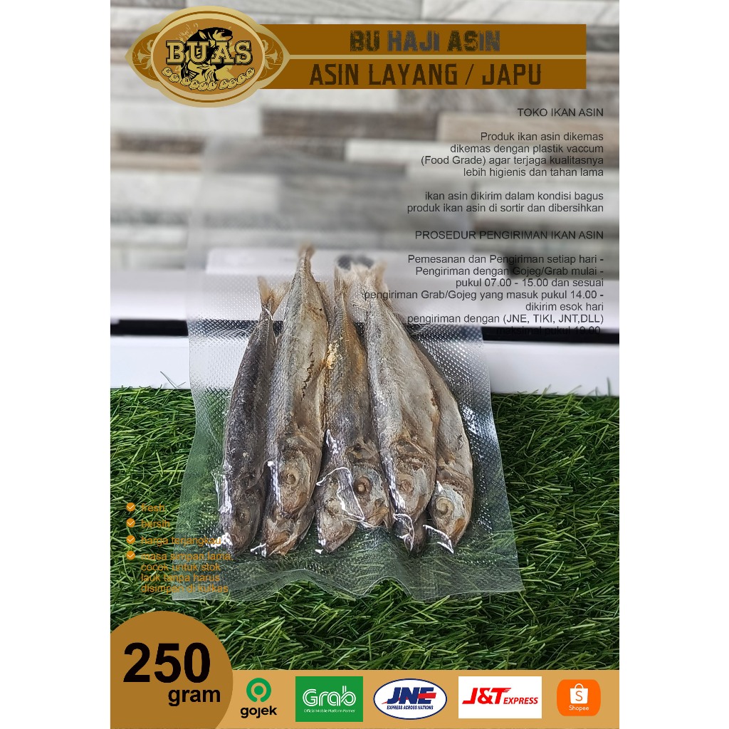 

Ikan Asin Bandung Layang 250 Gram BUAS | Ikan Asin Bandung | Ikan Asin Layang | Ikan Asin Japu