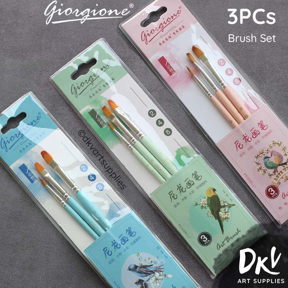 

Kejar Kejutan Giorgione Brush Set Songbird Kuas Lukis Set 3 5 6 1 Bird Series Pink Mint Blue