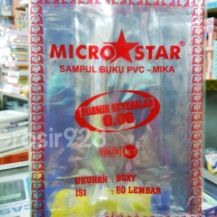 

Ready Banyak Sampul Buku PVC Mika BOXY Micro Star 6 isi 6 lembar
