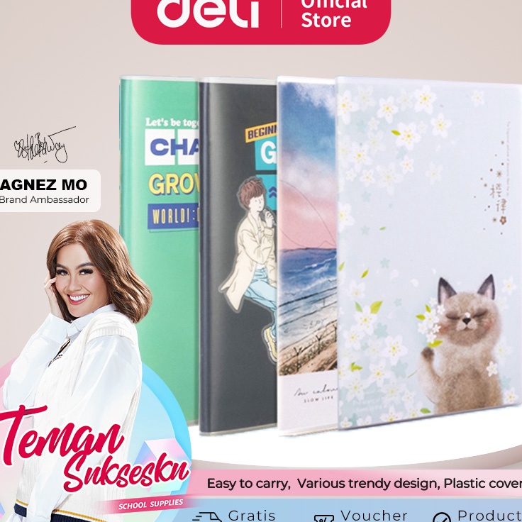 

Grosir Terkeren Deli buku notebook sampul plastik A5 72 pages desain kecil dan lucu T3272