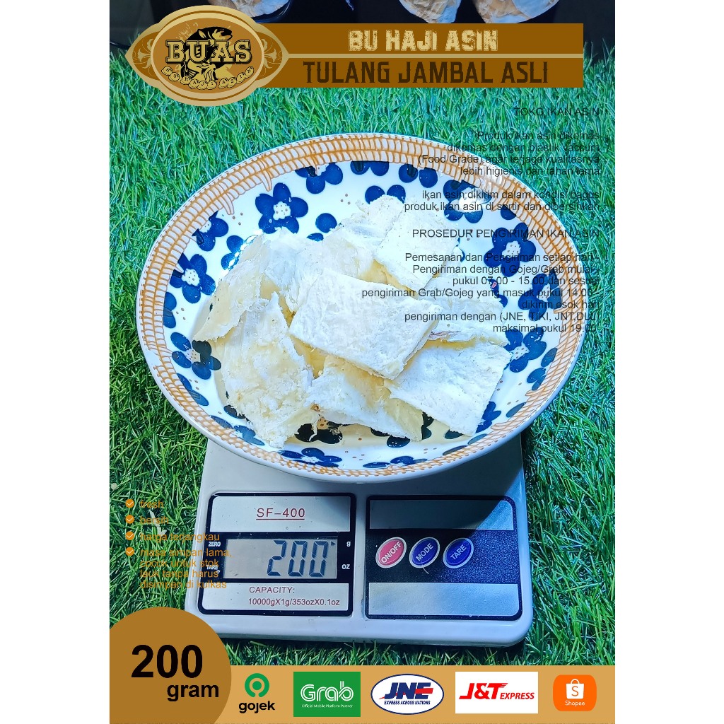 

Ikan Asin Bandung Tulang Jambal 200 Gram BUAS | Ikan Asin Bandung | Tulang Jambal Asli | Asin Buas