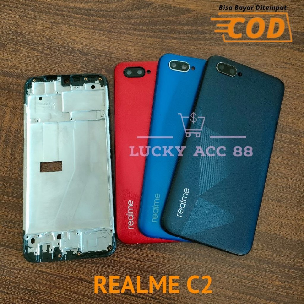 Backdoor Casing + Frame Lcd Realme C2 RMX1941 RMX1945 Tutup Belakang Hp Realme C2 RMX 1941 RMX 1945 
